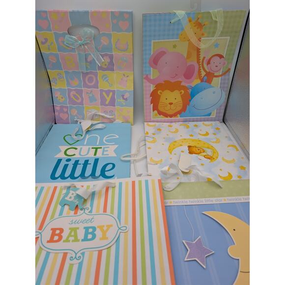 10-Pack Large Gift Bags 13x11 Baby Shower Kids Birthday Hallmark Spritz Lot - Picture 4 of 5